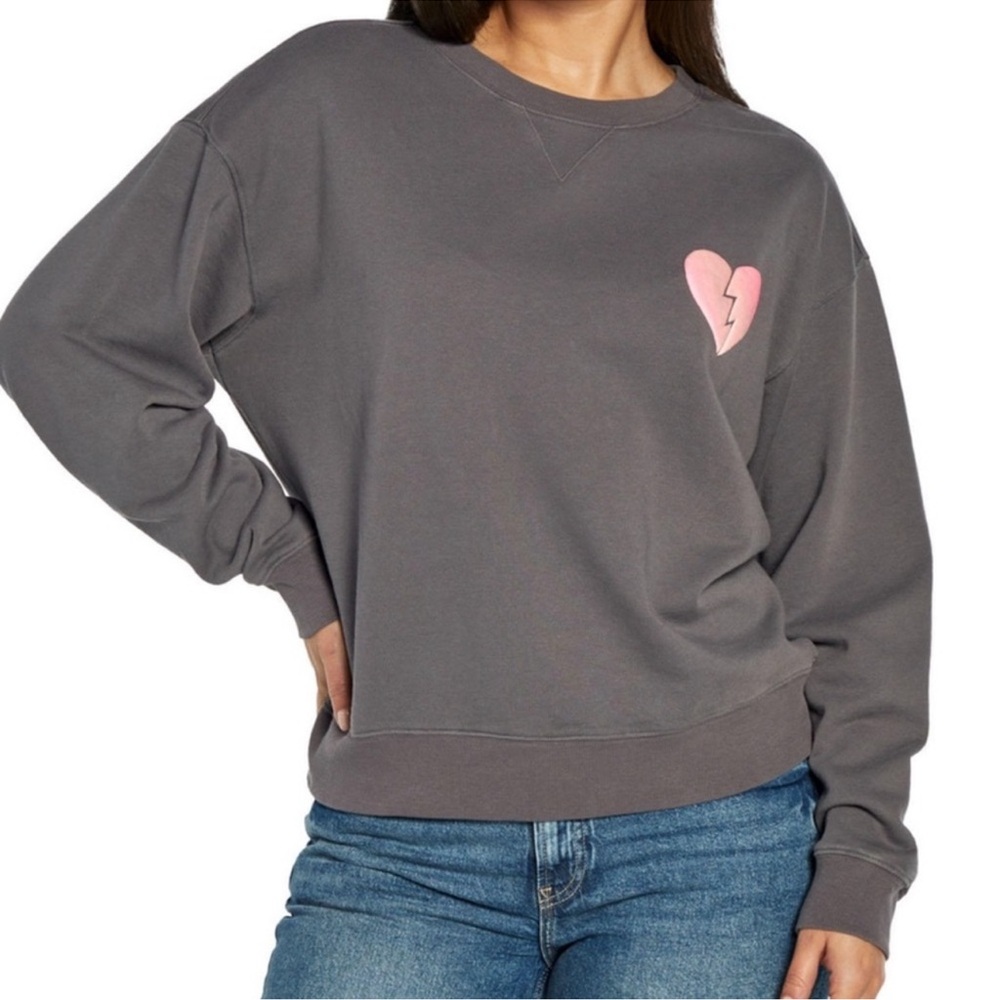 Wildfox I Wish It Was Saturday Charcoal Sweatshirt Large
